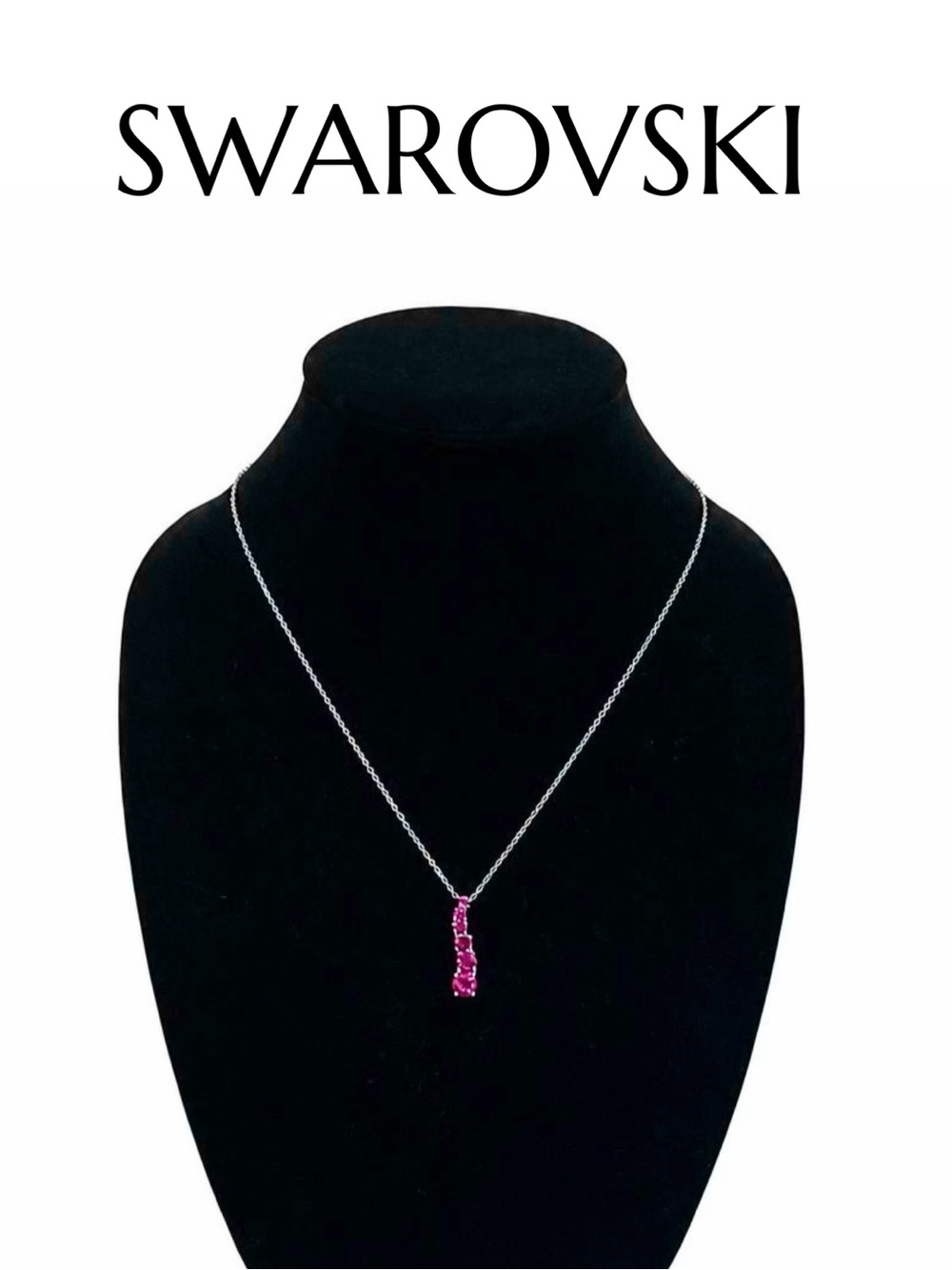 Swarovski Ruby Crystal Drop Pendant Necklace